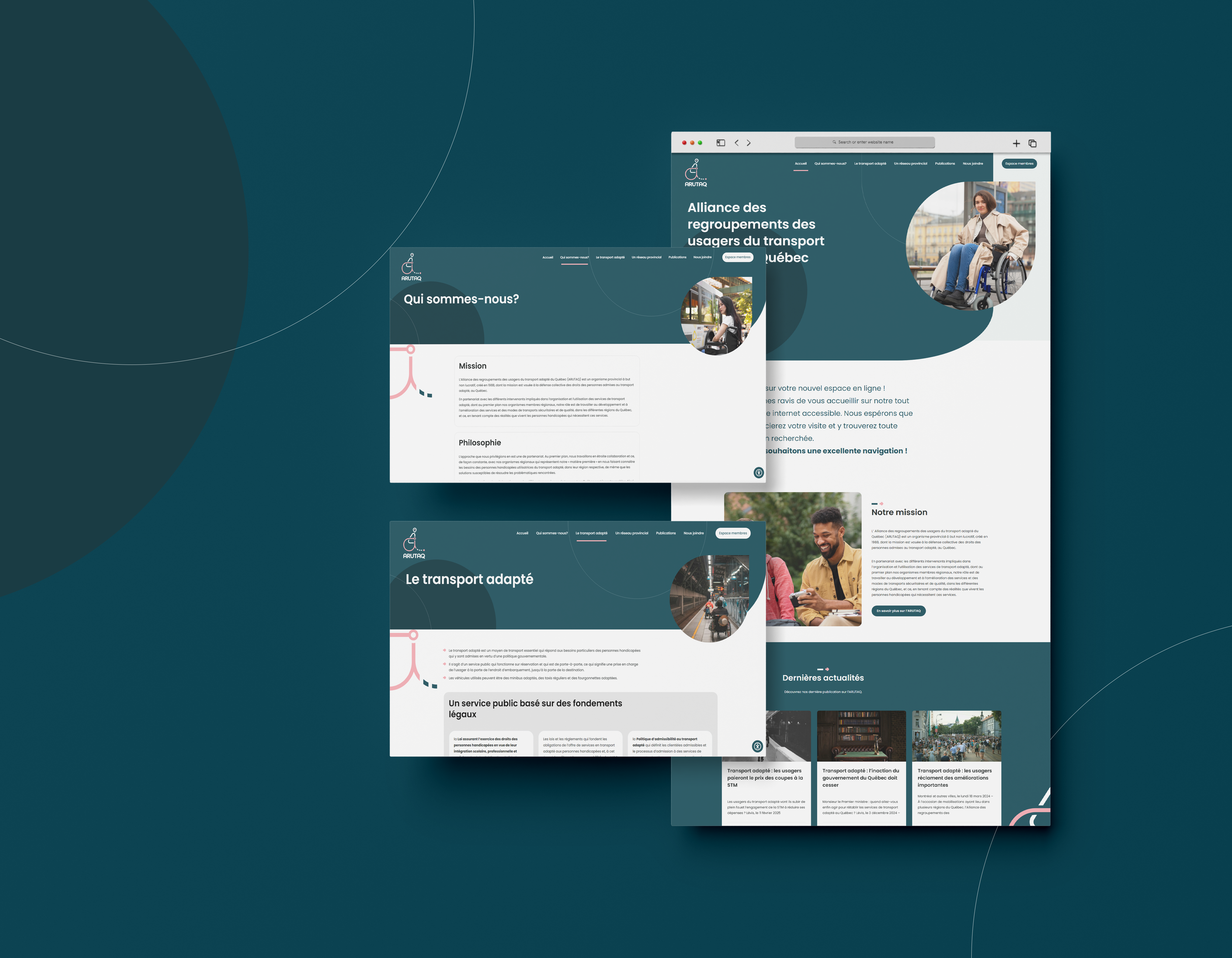 Page d'accueil avec deux autres visuels du site